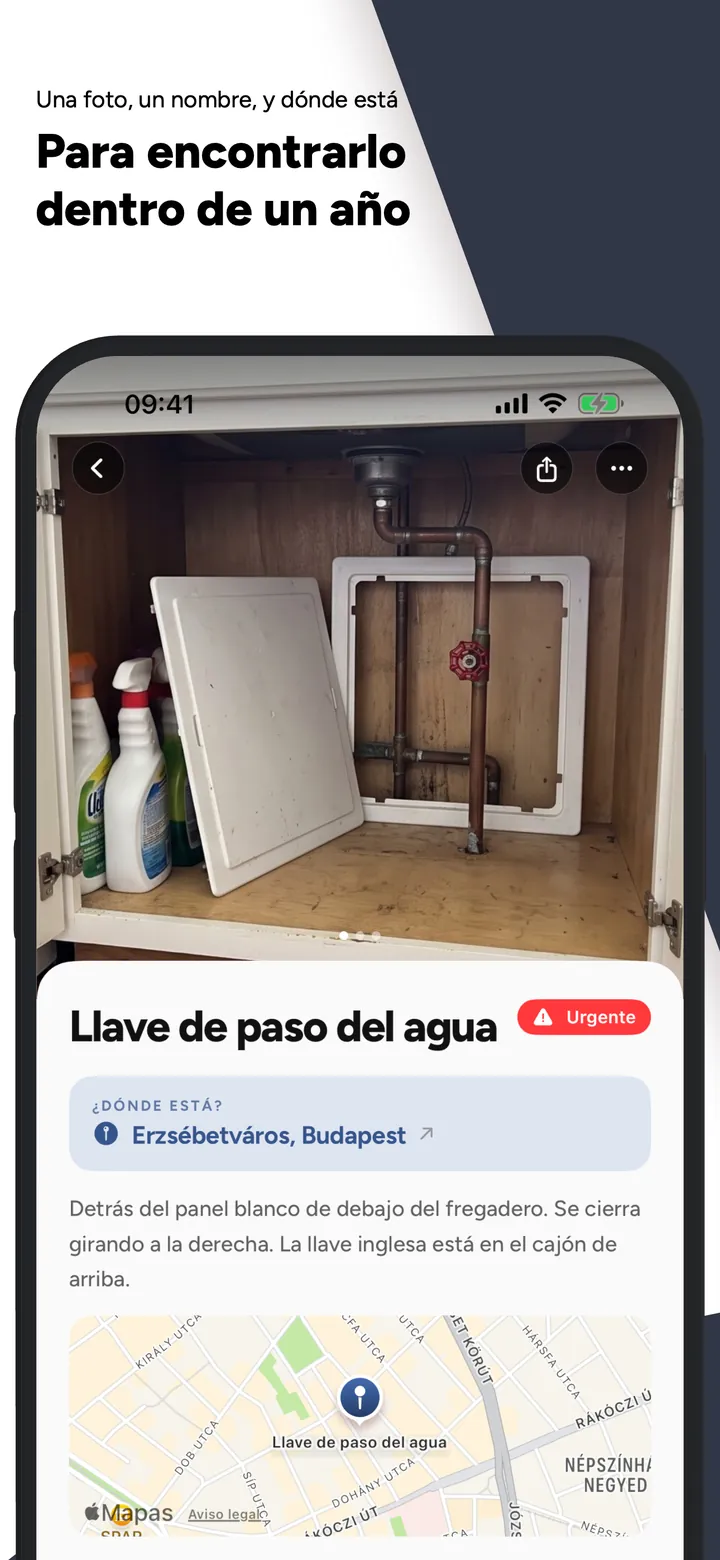 Un wiit: foto, nombre, distintivo de urgente, dónde está, y el mapa
